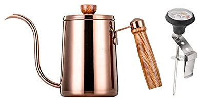 Kaffeekessel Kaffeekessel aus Edelstahl, Tropfkaffeekanne, Teekocher, Wasserkocher mit langem, schmalem Ausguss, integriertes Thermometer for Zuhause, Restaurant, Café, 600 ml Für den Hausgebrauch ( C