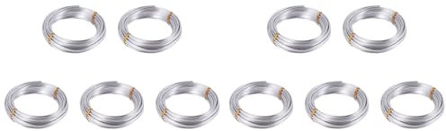 Haopeuk 10Stück 3mm Aluminiumdraht 10M Craft Silberdraht für Die Schmuckherstellung Tonmodellierung Bonsai und Modell