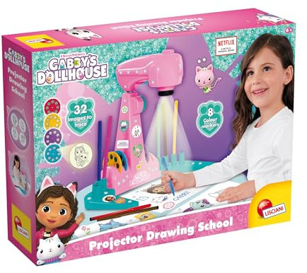 Lisciani - GABBY ET LA MAISON MAGIQUE École de Dessins - Projecteur LED pour Apprendre à Dessiner - Pour Enfants dès 4 Ans - 4 Disquettes d'Images, Feuilles & Feutres Inclus – Gabby's Dollhouse