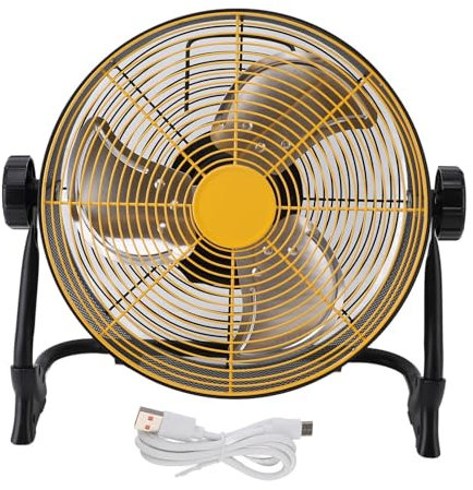 WOHPNLE Industrial Fan, Rechargeable Outdoor Fan Adjustable Speed Powerful Garage Fan Portable Wind Machine Fan High Speed Drum Fan