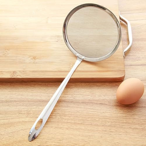 Professional Stainless Steel Oil Skimmer Strainer Spoon for Gourmet Cooking (large)