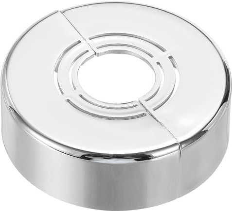 PATIKIL Flangia Divisa a Parete, 20/25/32mm Copri Tubi Termosifoni Copertura Piastra Rotonda in ABS Spessore Tagliabile per Tubo Acqua Rubinetto Decorazione,20mm Altezza, Argento