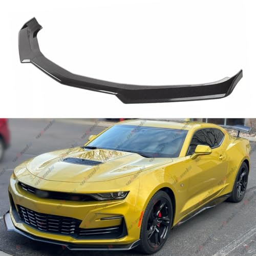 WheelX Front Lip Compatible with 2016-2024 Chevy Camaro LT LS RS SS, Air Dam Lower Chin Spoiler Splitter Fit for 16-24, Protection Body Kit (Carbon Fiber Pattern)