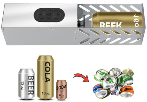 CFDZCP Electric Can Crusher, Wall Mounted Can Crushers, Can Trash Compactor For Recycling 12oz/16oz Cans, For Aluminum Seltzer, Soda, Beer Cans
