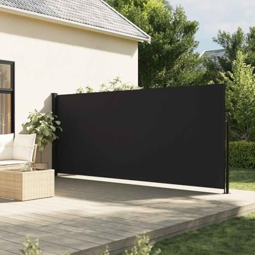 Toldo lateral retráctil negro 160 x 500 cm