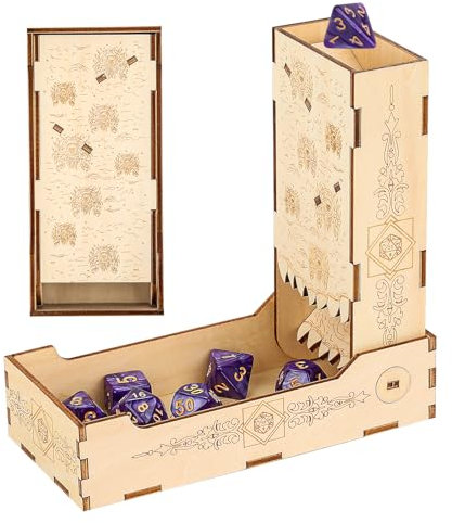 Tour à dés Pliable en Bois, Motif créatif de Petits Yeux de Monstre, Plateau de Jeu de Table, boîte à dés pour Jeux de rôle, Accessoires DND, Plateau de Rangement Portable pour dés (dés Non Inclus)
