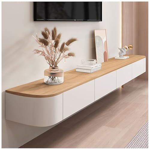 Floating TV Unit Cabinet, Wall Mounted TV Shelf, Standing Or Hanging TV Lowboard, Entertainment Center for Living Room, Practical and Functional(Grey)