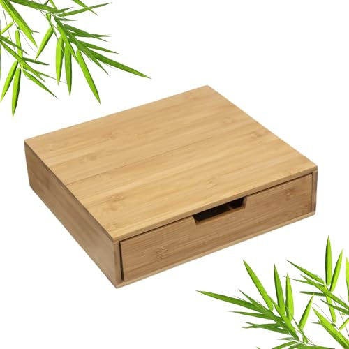 Solty - Porta cápsulas de bambú – Organizador de café con cajón para Dolce Gusto, Nespresso, té o azúcar – Soporte elegante y compacto para cafetera