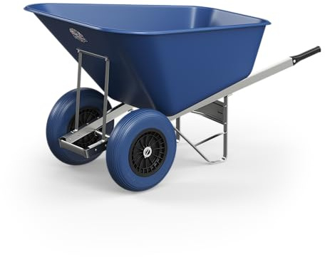 Agri Barrow Schubkarre Twin 200 Liter Kunststoffwanne pannensichere Reifen (blau)