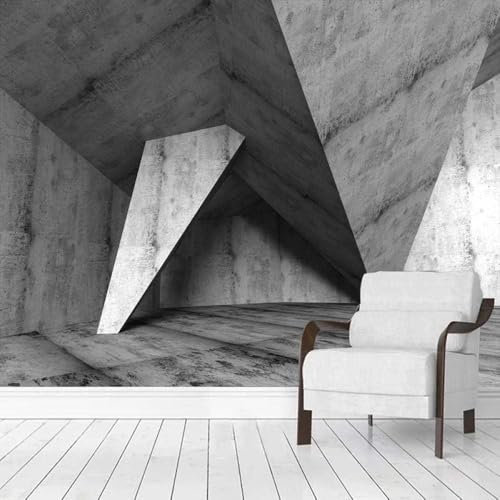 XLMING Kubischer Grauer Zement Konstruktion 3D Tapete Dekorative Speisesaal Arbeitszimmer Wohnzimmer Schlafzimmer Sofa TV Wand-300cm×210cm