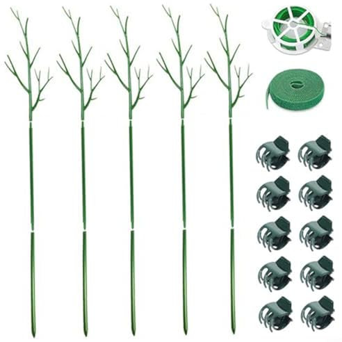 Système de piquets de support pour plantes grimpantes avec clips de jardin, sangle d'entraînement pour plantes grimpantes Monstera Pothos d'intérieur et d'extérieur (costume)