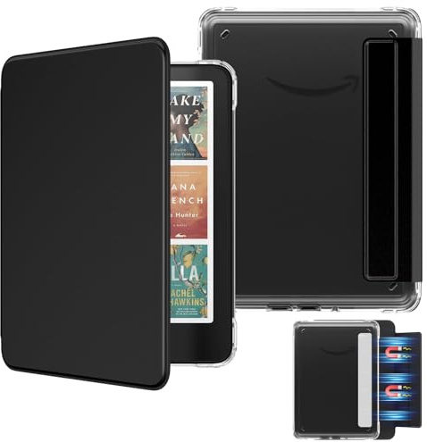 MoKo Detachable Magnetic Case for All-New 7 Kindle Paperwhite 12th Generation 2024 & Kindle Colorsoft 2024/2025,Ultra Clear Back Scratch-Proof Light & Shell Cover with Auto Wake/Sleep, Denim Black