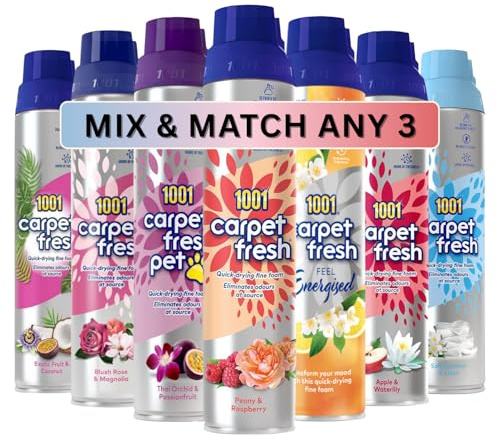 1001 Carpet Fresh Spray 300ml Mix & Match Any 3 | Hours Of Freshness | For Use On Carpets, Rugs & Upholstery