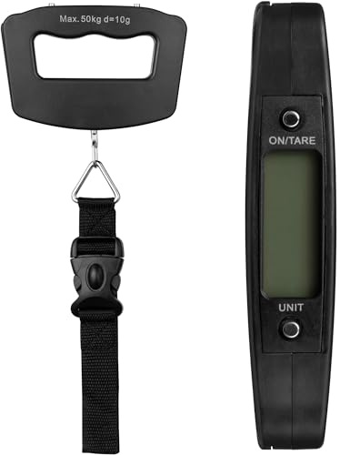 Hardys Digital Luggage Scale - 110lb/50kg Capacity - Portable Suitcase Weighing Scales with Ergonomic Grip, Durable ABS Plastic, Compact Design - Tare Function Accurate to 0.01kg