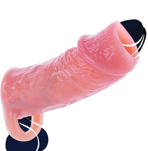 Gaines pour Pénis Sex Toýs Homme, Réaliste Manchon Penis Anneau Penien - Anneau Homme Retardateur éjaculation, Gaines de Agrandir son Pénis, Extenseur Pénien, Sex Toys Sextoyse Couple Plaisir (Teint)