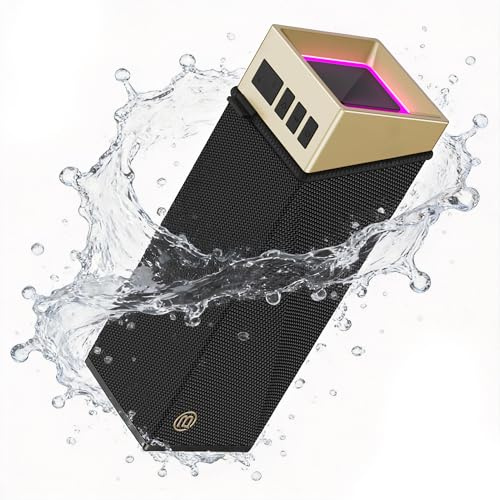 BUGANI Altavoz Bluetooth, caja de música Bluetooth con 5.4, batería de 24 horas, controladores de graves, IPX5 resistente al agua, función manos libres para teléfono, cajas para casa, exterior, jardín