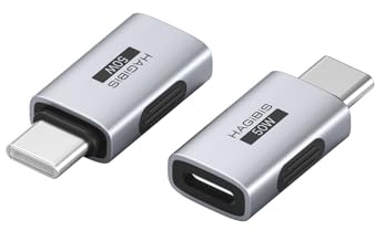 Hagibis Adaptador Lightning a USB-C, 2 unidades, convertidor de carga rápida de 50 W Lightning hembra a tipo C macho, transferencia de fecha para iPhone 15/16/17 Pro Max AirPods 2 iPad Pro (ZJTN04)