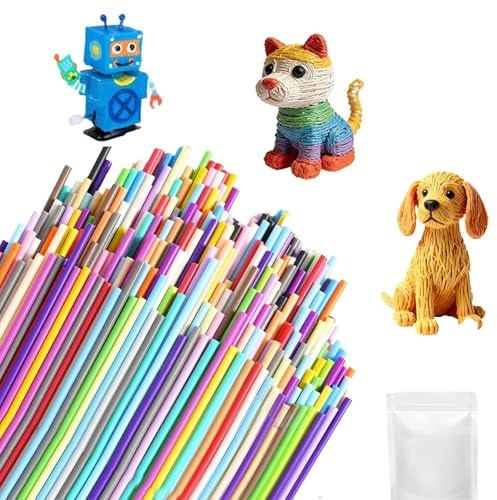 160Pcs 3D Pen Filament Refills,3D Doodler Pen Refills(32 Mixed Colours),2.5mm 3D Printing Pen Refills for 3doodler Start 3D Pen,PCL Low Print Temperature for Children's Creative Art,DIY Craft Project