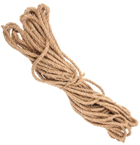 GAROZATION Cuerda de Yute Amarilla 6 Mm X 20 M Resistente Corrosión para Jardinería y Embalaje, Hilo de Yute para Manualidades y Cordel para Envolver Usos Agrícolas