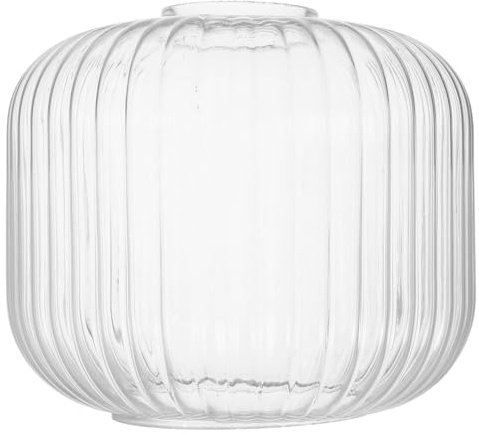 TOMETURE Pantalla de cristal a rayas para lámpara, globo de repuesto transparente para lámparas colgantes E26/E27, 5,9 pulgadas de diámetro, aberturas de 3,07 pulgadas en la parte inferior y 1,65