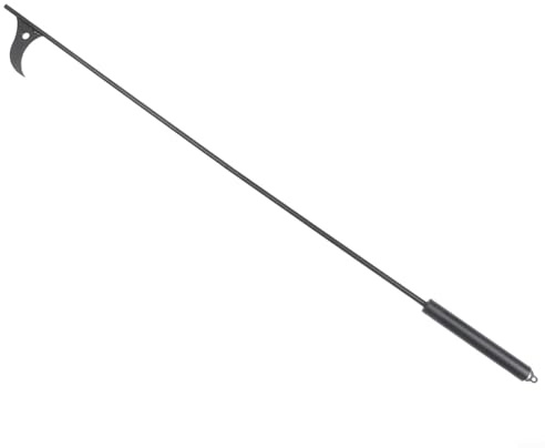 Attizzatoio per caminetto da 101 cm, in ferro battuto massiccio con elegante manico per uso interno ed esterno, resistente, in acciaio nero, per stufa a legna e falò