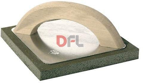 Frattone In Gomma Spugna Supporto In Alluminio, Manico In Legno.Gomma Spugna Mm 14, Dura.Colore Grigio.