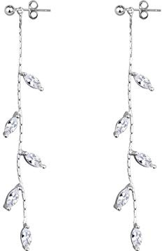 SLUYNZ 925 Sterling Silber Tropfen Ohrringe Kette für Frauen Damen Olivenblätter Einfädler Ohrringe Quaste Baumeln (Silber)