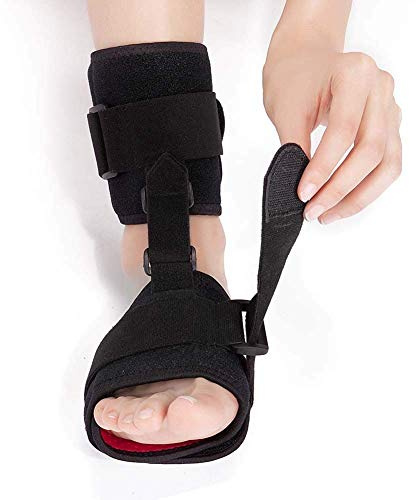 Soporte para caída del pie, para recuperación de fracturas, protección y curación después de lesiones en el pie o el tobillo Ortesis de tobillo Ortesis ajustable Corrector Férula Envoltura Correa