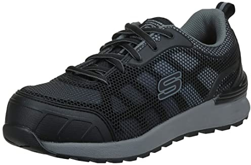 Skechers Dam Bulklin-Lyndale säkerhetssko, Svart grå, 39.5 EU