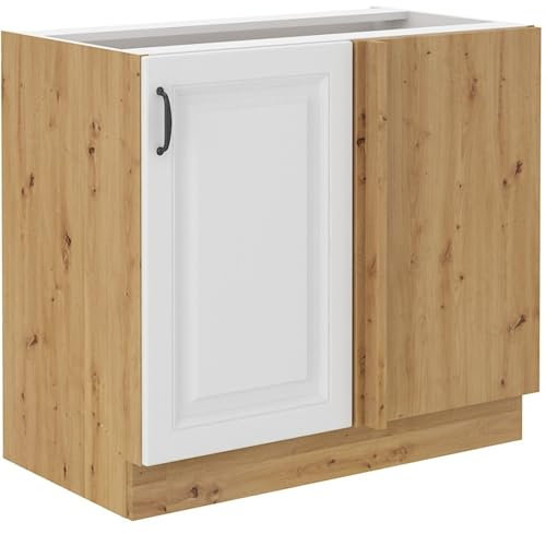 Eckunterschrank 105cm Stilo Weiß Eiche Artisan Küchenzeile Küchenblock Küche