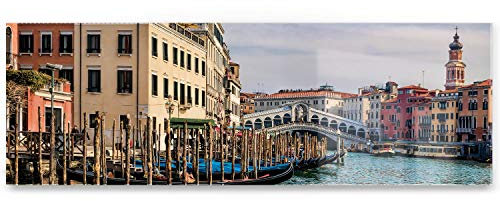 BilderKing Wandbild Venedig Rialtobrücke - 150cm x 50cm Acrylglas 5mm + Rückrahmen