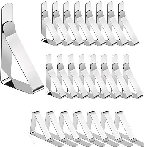 Table cloth clips 24 Pcs Tablecloth Clips - Heavy Duty Picnic Table Clips, Stainless Steel Table Cloth Cover Clamps, Table Cloth Holders Ideal for Restaurant Picnics Marquees Weddings Graduation Party