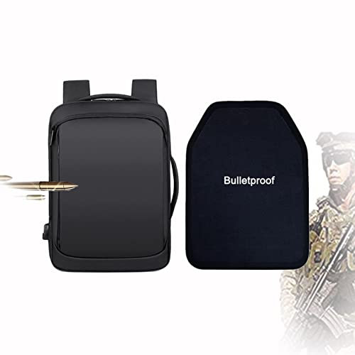 Bulletproof Backpack, Anti-bullet School Bags, Large Capacity Body Armor, for Adult, Students, Corporate Elite, Police (Color : Black)
