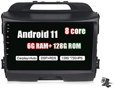 PLOKM Android Coche Radio Navegación del Coche GPS Autoradio para KIA Sportage 2010-2016 Soporta SWC Bluetooth WiFi FM RDS Dab+ OBD Dual USB Carplay Car Stereo Car Multimedia Radio