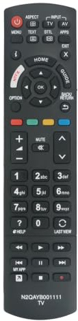 VINABTY N2QAYB001111 Telecomando Sostituito Adatto Per Panasonic TV | TX-40EX600E TX-55EX600E TX-40EX600B TX-40EX620 TX-43EXW604 TX-49EX600B TX-49EXR600 TX49EXW604 TX55EX633 TX-49EX580B