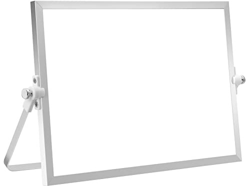 Lavagna Bianca Piccola, Whiteboard A4 Cancellabile with Stand per Bambini, Lavagna Magnetica Doppia Faccia per Scuola Ufficio (20 x 30)