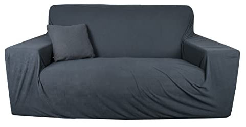 Pino Products Sofa Abdeckung Wasserdicht - 3 Sitzer Sofa überzug Stretch - Doppelte wasserdichte Sofadecke - Abdeckung der Eckcouch - Rutschfester Bezug, Auslaufsicherer Möbelschutz - Grau