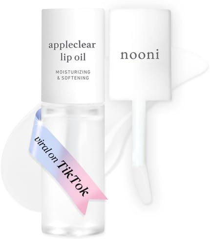NOONI Korean Lip Oil - Appleclear | Long-Lasting, Moisturizing, Plumping, Revitalizing for Dry Lips, Waterproof, No Peel Off, Hydrating, Nourishing Crystal Clear, Stocking Stuffers, 0.12 FL Oz