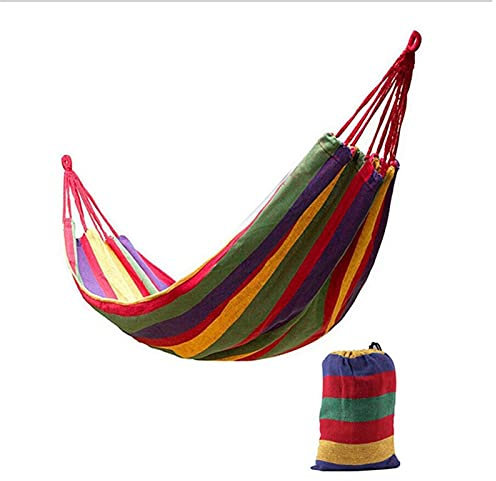 LUCBEI Schaukel Hängemattenstuhl, tragbarer großer Sling-Swing - Canvas Fallschirm - for Außenbereich, Innen, Rucksack, Camping, Strand Schaukelsitz (Color : Rood)
