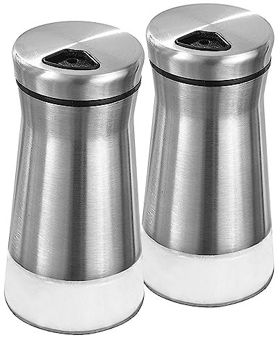 2 Piezas Juego de Agitadores Salero y Pimentero Molinillo Pimienta de Acero Inoxidable Especias Molinillo Saleros de Cocina Con Agujeros Ajustables Salero Mesa para Restaurante Cocina Barbacoa