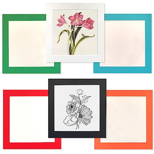 Set di 6 Quadrata Cornici per Foto 25x25 cm,Cornice Di cartone Con Una Membrana Plastica Ad Alta Trasparenza,Appendibile alla Parete