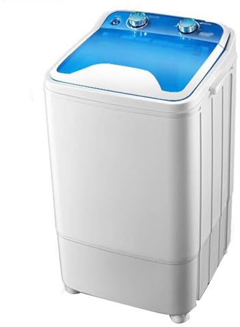 Hogar Mini Solo Barril Lavadora de Ropa Compacta Pequeña, Lavadora portátil de 7 kg, Lavado/Deshidratación Programada con Un Solo Clic, Deshidratación por Centrifugado, Limpieza Profunda (Blue)