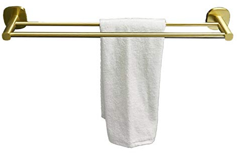 ECOLFE Towel Rail for Bathroom, Luxury Gold Double Towel Bar Rail for Bathroom,Space Aluminum Wall Mount Tower Rod Hanger for Home and Hotel,60CM/23.6in(SZ:60cm)