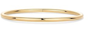 PAVOI Waterproof Bangle Bracelet for Women | 14K Yellow Gold Plated Classic Lightweight Stacking Stainless Steel Bracelet | Small/Medium Size