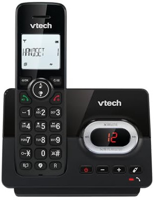 VTech CS2050 - Telefono senza fili con segreteria telefonica, modalità Eco+, telefono per anziani, telefono senza fili, blocco chiamata, funzione vivavoce, tasti grandi, display a 1 linea, nero