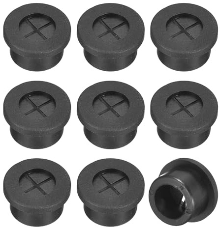 QUARKZMAN 12 Piezas Pasacables de Escritorio de Goma 5/8 (16mm) Cubierta de Orificio de Cable Pasacables para Organizador de Cables de Escritorio de Oficina Negro