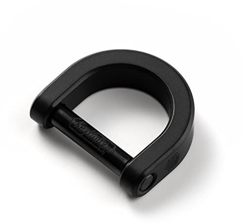 KeyUnity KA17 Titanium D Ring Key Shackle, U Shape Key Ring Horseshoe Clasp for Car Fob, DIY Leather Key Organizer Keychain (M,Black)