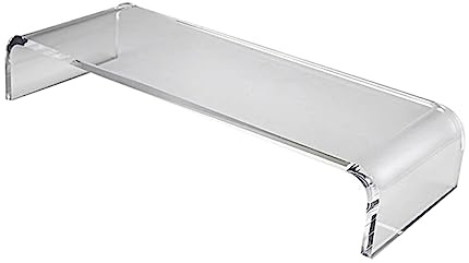 PHENOFICE Rialzo Schermo Scrivania in Acrilico Trasparente Supporto Elevatore per Computer Rialzo Monitor per Uso Domestico o Ufficio Pratico Scaffale Portaoggetti Multifunzionale