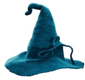 Leonardo Carbone® Unisex Mittelalter Zaubererhut Merlin - Zauberer Kostüm, Mittelalter Kleidung Kopfbedeckung, Halloween Kostüm Damen, Zauberer Hut Herren, LARP, Karneval, Cosplay - 100% Wolle