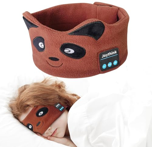 Joythink Bluetooth pannband för barn, hörlurar, sovmask, trådlösa hörlurar inbyggda tunna högtalare, barn, justerbart sportheadset för flickor, pojkar, barn, baby, småbarn, flygplan, resor, studie